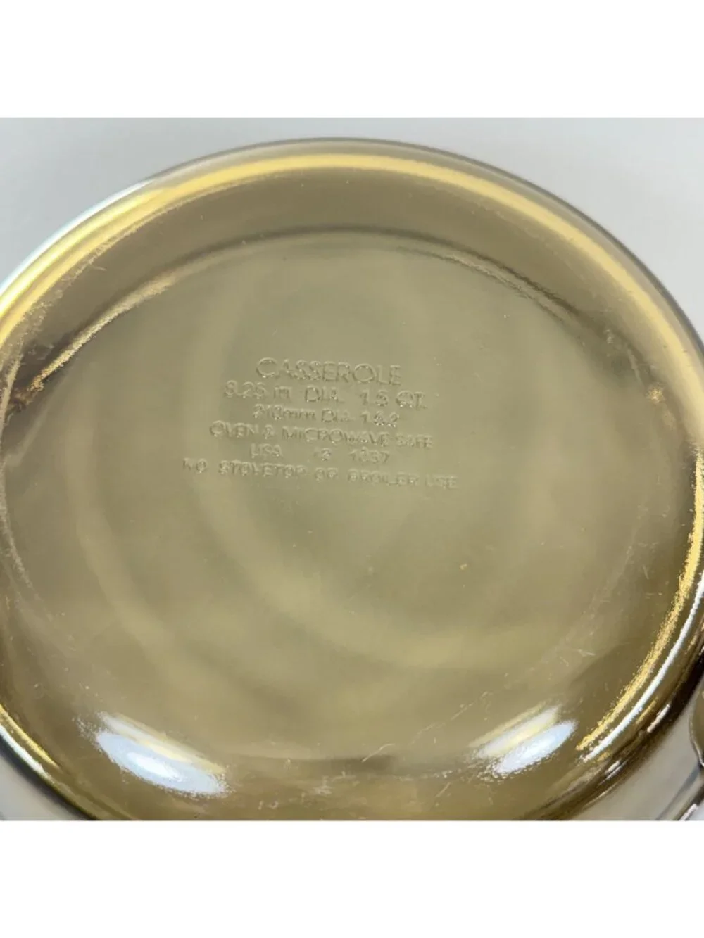 Pyrex 024 Amber Smoke Glass Round Casserole Baking Dish 1.5 Qt with 024-C Lid